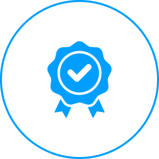 Blue checkmark badge icon
