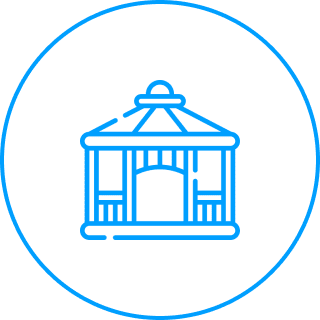 Neon-style gazebo illustration